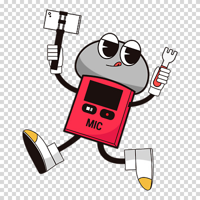 편집이미지 캐릭터 포크 들기 누끼 사람없음 스마트폰 마이크 메롱 PNG 셀카봉 식기 음향기기 모션 핸드폰 스마트기기 파일형식