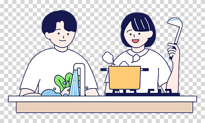 편집이미지 여자 남자 채소 요리 미소 들기 누끼 상반신 성인 두명 가스레인지 씻기 냄비 수증기 싱크대 국자 수도꼭지 PNG 끓이기 성인만 모션 주방용품 표정 사람 청결 가전제품 레인지 솥 개수대 파일형식