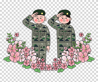 편집이미지 여자 남자 잎 미소 누끼 성인 두명 군복 무궁화 경례 PNG 군모 성인만 식물 꽃 유니폼 표정 사람 인사 군용 파일형식