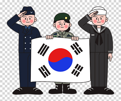 전신 편집이미지 여자 남자 미소 들기 누끼 성인 세명 태극기 군복 해군 육군 경례 PNG 군모 해군모자 성인만 유니폼 모션 군대 표정 사람 인사 국기 군용 파일형식