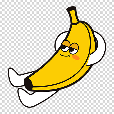 편집이미지 여유 휴식 바나나 미소 누끼 사람없음 눕기 노란색 귀여움 팔베개 PNG 바나나캐릭터 캐릭터 감정 컬러 컨셉 과일 모션 표정 파일형식