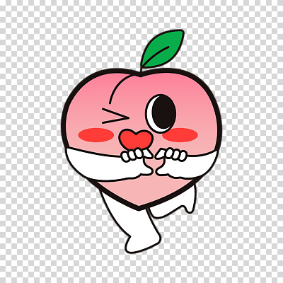 편집이미지 분홍색 잎 윙크 웃음 누끼 사람없음 귀여움 복숭아 PNG 손하트 다리들기 애교 복숭아캐릭터 식물 캐릭터 컬러 컨셉 과일 모션 표정 손짓 파일형식