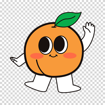 편집이미지 잎 미소 누끼 사람없음 손들기 귀여움 주황색 손인사 과일캐릭터 PNG 살구 식물 캐릭터 컬러 컨셉 과일 모션 표정 인사 파일형식