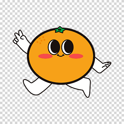 편집이미지 귤 미소 누끼 사람없음 달리기 손들기 귀여움 주황색 브이 과일캐릭터 PNG 캐릭터 컬러 컨셉 과일 모션 표정 손짓 파일형식