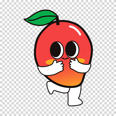 편집이미지 잎 미소 누끼 사람없음 귀여움 입가림 PNG 다리들기 애플망고 망고캐릭터 코랄 식물 캐릭터 컬러 컨셉 모션 표정 가림 망고 파일형식