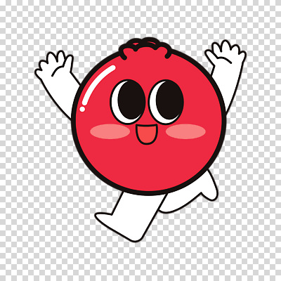 편집이미지 미소 누끼 사람없음 빨간색 달리기 귀여움 만세 과일캐릭터 석류 PNG 캐릭터 컬러 컨셉 과일 모션 표정 파일형식