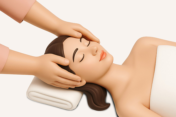 PSD 편집이미지 손 여자 탈의 한명 미소 상반신 성인 신체부위 수건 눕기 3D 눈감음 스파 마사지 편안함 두피마사지 성인여자한명만 편집3D 1 모션 표정 사람 위생용품 감각 디지털합성 여자한명만 성인여자만 파일형식