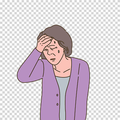 편집이미지 여자 노년 한명 누끼 상반신 보라색 고통 잡기 두통 PNG 발열 식은땀 체온측정 노인여자한명만 1 감정 컬러 모션 사람 성인 질병 측정 여자한명만 노인여자만 파일형식