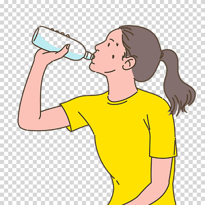 편집이미지 여자 한명 들기 누끼 상반신 성인 노란색 갈증 생수 땀 PNG 물마시기 성인여자한명만 땀흘리기 1 컬러 컨셉 모션 사람 마시기 물병 여자한명만 성인여자만 파일형식