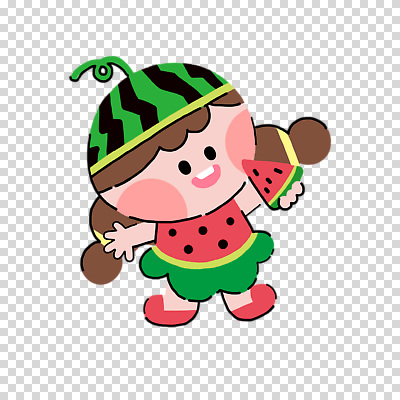 전신 편집이미지 여자 어린이 한명 미소 들기 누끼 소녀 귀여움 PNG 수박모자 수박조각 수박캐릭터 소녀한명만 캐릭터 모자_잡화 1 조각 컨셉 모션 수박 표정 사람 여자한명만 소녀만 파일형식