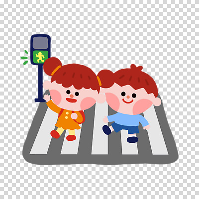 전신 편집이미지 여자 어린이교육 남자 어린이 책가방 미소 누끼 안전 소녀 소년 두명 손들기 걷기 귀여움 횡단보도 신호등 PNG 청신호 어린이만 교육 컨셉 가방 모션 표정 사람 보행로 파일형식