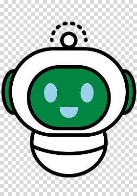 편집이미지 미소 누끼 사람없음 초록색 로봇 PNG AI_인공지능 컬러 표정 파일형식