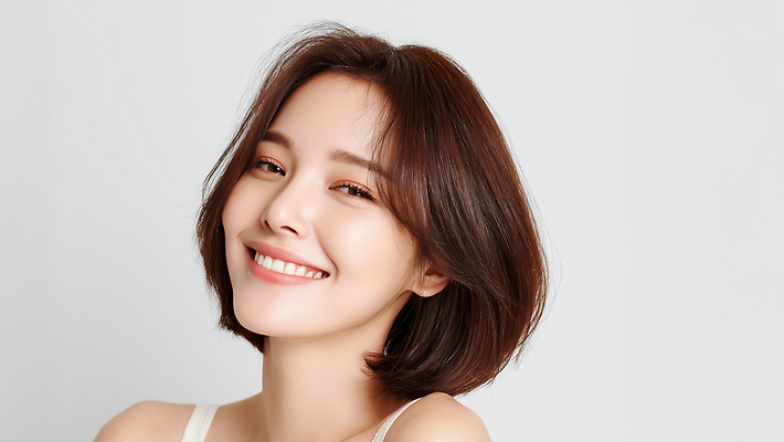 JPG 모델 편집이미지 여자 한명 미소 상반신 성인 뷰티 단발머리 헤어관리 뷰티풀 의료성형뷰티 성인여자한명만 편집실사 AI인물포토 AI콘텐츠 1 헤어스타일 표정 사람 CG 여자한명만 성인여자만 파일형식 AI포토