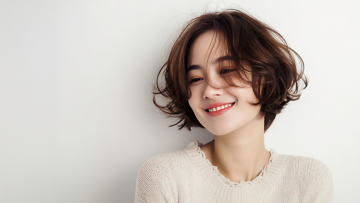 JPG 모델 편집이미지 여자 한명 미소 상반신 성인 뷰티 단발머리 헤어관리 뷰티풀 의료성형뷰티 성인여자한명만 편집실사 AI인물포토 AI콘텐츠 1 헤어스타일 표정 사람 CG 여자한명만 성인여자만 파일형식 AI포토