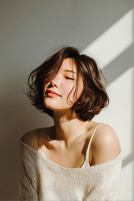 JPG 모델 편집이미지 여자 휴식 한명 미소 상반신 성인 햇빛 뷰티 눈감음 단발머리 창가 헤어관리 뷰티풀 의료성형뷰티 성인여자한명만 편집실사 AI인물포토 AI콘텐츠 1 헤어스타일 컨셉 창문 모션 표정 사람 태양 CG 여자한명만 성인여자만 파일형식 AI포토