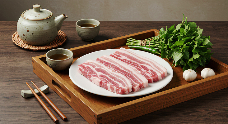 JPG 편집이미지 접시 음식 식재료 젓가락 고추 마늘 생고기 돼지고기 사람없음 찻잔 찻주전자 삼겹살 미나리 나무쟁반 젓가락받침대 코스터 맛있는 편집실사 AI포토 AI콘텐츠 식기 채소 주전자 잔 쟁반 수저 육류 목재 컵받침 CG 수저받침대 파일형식