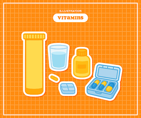 스티커 일러스트 잔 사람없음 물 세트 상자 알약 약 주황색 약병 물컵 저장 비타민 원기회복 국내일러스트 AI파일 자연요소 식기 컬러 의학 컵 영양소 회복 병_담는 파일형식 벡터