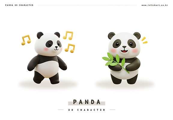 PSD 편집이미지 동물캐릭터 잎 음표 들기 사람없음 3D 걷기 귀여움 판다 즐거움 편집3D 식물 동물 캐릭터 기호 감정 음악 컨셉 곰 모션 디지털합성 파일형식
