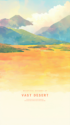 PSD 구름 일러스트 수채화 초원 사람없음 여름풍경 사막 감성 산맥 국내일러스트 자연요소 컨셉 산 풍경 파일형식 여름_계절