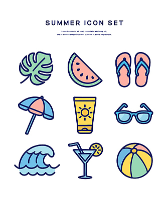 아이콘 파도 사람없음 여름 선글라스 파라솔 칵테일 쪼리 비치볼 선크림 칵테일잔 레몬장식 몬스테라 수박조각 2D아이콘 IC큐레이션 AI파일 식물 계절 안경 바다 조각 술잔 공 수박 바캉스용품 주류 장식 화장품 샌들 레몬 파일형식 벡터