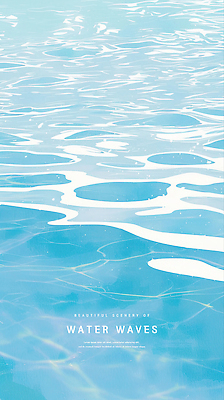 PSD 물결 바다 하늘색 일러스트 수채화 사람없음 여름풍경 윤슬 국내일러스트 풍경 파란색 파일형식 여름_계절