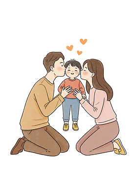 전신 PSD 여자 남자 어린이 일러스트 가족 안기 키스 사랑 미소 들기 소년 성인 세명 눈감음 하트 무릎꿇기 소중 가정의달 일러캐릭터 모양 캐릭터 감정 컨셉 관계 모션 표정 사람 5월 애정표현 파일형식