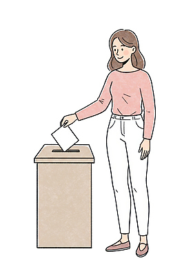 전신 PSD 여자 일러스트 한명 미소 들기 성인 투표 선거 민주주의 투표용지 투표함 넣기 성인여자한명만 대통령선거 국내일러스트 1 모션 표정 사람 여자한명만 성인여자만 파일형식