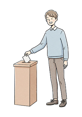 전신 PSD 남자 일러스트 한명 미소 들기 성인 투표 선거 민주주의 투표용지 투표함 넣기 성인남자한명만 대통령선거 국내일러스트 1 모션 표정 사람 남자한명만 성인남자만 파일형식