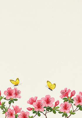 JPG 전통 나비 잎 꽃백그라운드 일러스트 수채화 사람없음 한지 향기 철쭉 꽃가지 국내일러스트 AI일러스트 AI콘텐츠 식물 꽃 종이 곤충 백그라운드 나뭇가지 냄새 파일형식