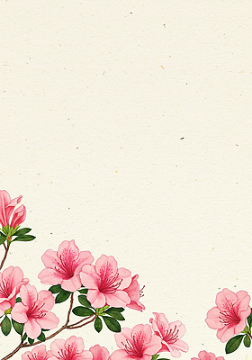 JPG 전통 잎 꽃백그라운드 일러스트 수채화 사람없음 한지 향기 철쭉 꽃가지 국내일러스트 AI일러스트 AI콘텐츠 식물 꽃 종이 백그라운드 나뭇가지 냄새 파일형식