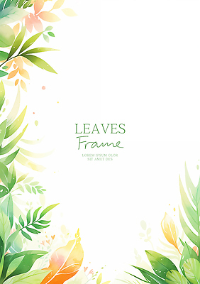 PSD 일러스트 나뭇잎 프레임 사람없음 초록색 여름 열대잎 카피스페이스 트로피컬아트 국내일러스트 계절 컬러 잎 공백 그림 파일형식