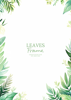 PSD 일러스트 나뭇잎 프레임 사람없음 초록색 여름 열대잎 카피스페이스 트로피컬아트 국내일러스트 계절 컬러 잎 공백 그림 파일형식