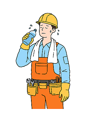 PSD 남자 유니폼 일러스트 노동자 직업캐릭터 작업복 한명 들기 성인 수건 벨트 스패너 드라이버 더위 안전모 주머니 생수 멜빵바지 물마시기 울상 현장직 성인남자한명만 건설근로자 땀흘리기 일러캐릭터 직업 캐릭터 1 잡화 옷 컨셉 바지 모션 날씨 사람 위생용품 마시기 공구 헬멧 안전장비 물병 멜빵 남자한명만 성인남자만 파일형식