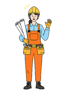 전신 PSD 여자 종이 유니폼 일러스트 노동자 직업캐릭터 작업복 한명 미소 들기 성인 설계도 벨트 스패너 드라이버 안전모 주머니 두루마리 멜빵바지 손인사 현장직 성인여자한명만 건설근로자 일러캐릭터 직업 캐릭터 1 잡화 옷 바지 모션 건설업 표정 사람 공구 인사 헬멧 안전장비 멜빵 여자한명만 성인여자만 파일형식
