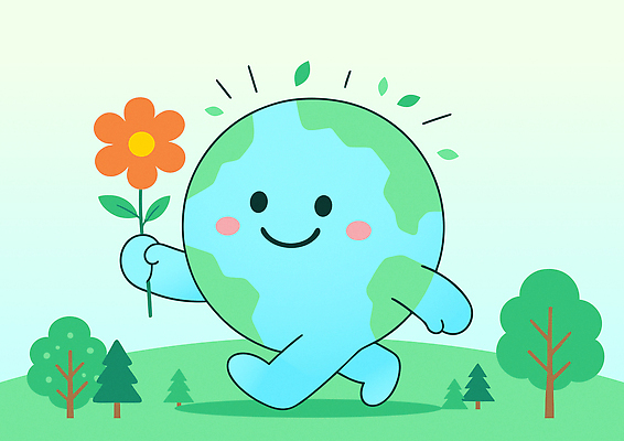 나무 꽃 행복 한송이 일러스트 나뭇잎 의인화 미소 들기 초원 사람없음 초록색 귀여움 자연보호 그린캠페인 환경보전 에코 지구의날 세계환경의날 국내일러스트 일러캐릭터 지구캐릭터 AI파일 식물 캐릭터 1 기념일 감정 지구 캠페인 컬러 컨셉 잎 모션 자연 표정 환경 보호 사회이슈 송이 파일형식 벡터 법정기념일