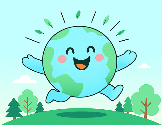 나무 구름 행복 하늘색 일러스트 하늘 팔벌리기 나뭇잎 의인화 웃음 초원 사람없음 달리기 귀여움 자연보호 그린캠페인 점프 만세 언덕 환경보전 에코 지구의날 세계환경의날 국내일러스트 일러캐릭터 지구캐릭터 AI파일 자연요소 식물 캐릭터 기념일 감정 지구 캠페인 컨셉 잎 모션 자연 표정 파란색 환경 보호 사회이슈 파일형식 벡터 법정기념일