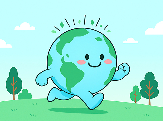 나무 구름 행복 하늘색 일러스트 하늘 나뭇잎 의인화 미소 초원 사람없음 달리기 귀여움 자연보호 그린캠페인 언덕 환경보전 에코 지구의날 세계환경의날 국내일러스트 일러캐릭터 지구캐릭터 AI파일 자연요소 식물 캐릭터 기념일 감정 지구 캠페인 컨셉 잎 모션 자연 표정 파란색 환경 보호 사회이슈 파일형식 벡터 법정기념일