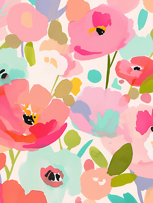 JPG 식물 디자인 분홍색 잎 꽃무늬 꽃백그라운드 일러스트 사람없음 판화 국내일러스트 AI일러스트 AI콘텐츠 꽃 컬러 백그라운드 무늬 미술 파일형식