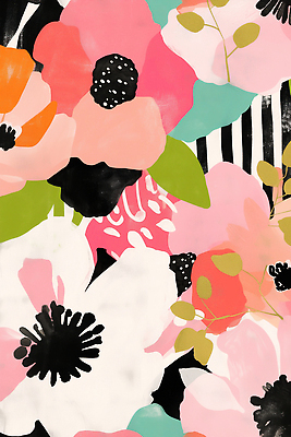 JPG 식물 디자인 분홍색 잎 꽃무늬 꽃백그라운드 일러스트 사람없음 판화 국내일러스트 AI일러스트 AI콘텐츠 꽃 컬러 백그라운드 무늬 미술 파일형식