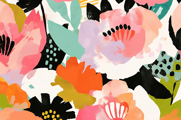 JPG 식물 디자인 분홍색 잎 꽃무늬 꽃백그라운드 일러스트 사람없음 판화 국내일러스트 AI일러스트 AI콘텐츠 꽃 컬러 백그라운드 무늬 미술 파일형식