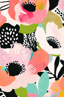 JPG 식물 디자인 분홍색 잎 꽃무늬 꽃백그라운드 일러스트 사람없음 판화 국내일러스트 AI일러스트 AI콘텐츠 꽃 컬러 백그라운드 무늬 미술 파일형식