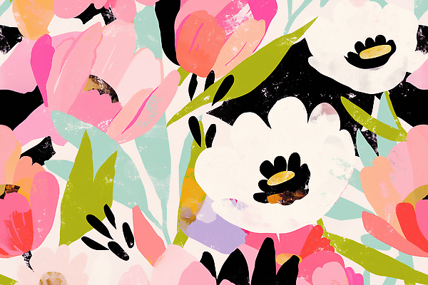 JPG 식물 디자인 분홍색 잎 꽃무늬 꽃백그라운드 일러스트 사람없음 판화 국내일러스트 AI일러스트 AI콘텐츠 꽃 컬러 백그라운드 무늬 미술 파일형식