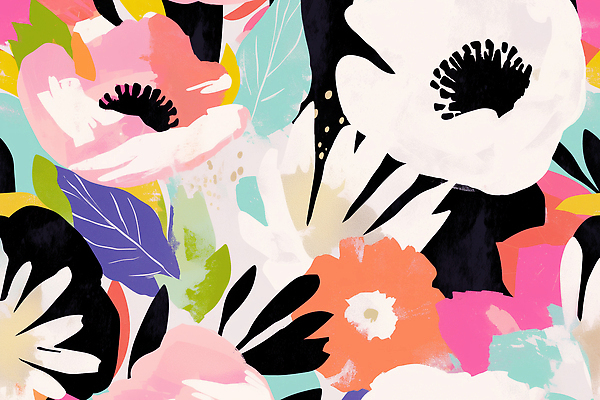 JPG 식물 디자인 분홍색 잎 꽃무늬 꽃백그라운드 일러스트 사람없음 판화 국내일러스트 AI일러스트 AI콘텐츠 꽃 컬러 백그라운드 무늬 미술 파일형식