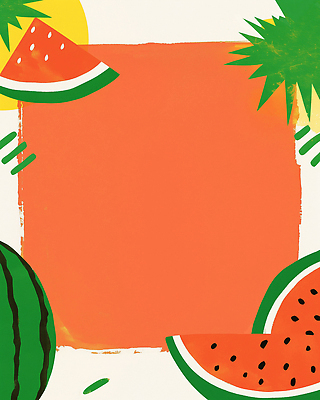 JPG 일러스트 단면 여름음식 프레임 사람없음 빨간색 수박조각 카피스페이스 여름배경 제철과일 국내일러스트 AI일러스트 AI콘텐츠 음식 컬러 조각 백그라운드 과일 수박 공백 제철 파일형식 여름_계절