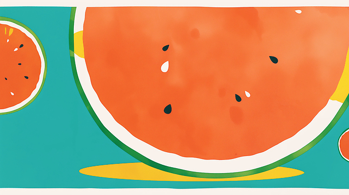 JPG 일러스트 단면 여름음식 수박 사람없음 빨간색 여름배경 제철과일 국내일러스트 AI일러스트 AI콘텐츠 음식 컬러 백그라운드 과일 제철 파일형식 여름_계절
