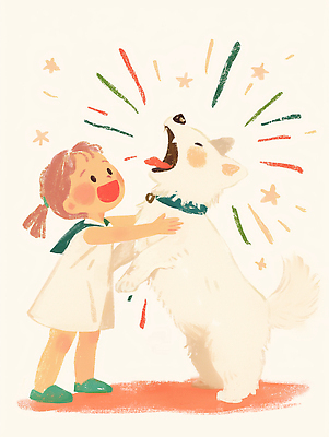 JPG 전신 여자 행복 별 어린이 일러스트 가족 포옹 한명 미소 소녀 귀여움 외침 강아지 파스텔 개목걸이 아이보리 소녀한명만 국내일러스트 AI일러스트 AI콘텐츠 자연요소 1 감정 컬러 컨셉 관계 안기 학용품 표정 사람 반려동물 소리 개 애견용품 여자한명만 소녀만 파일형식