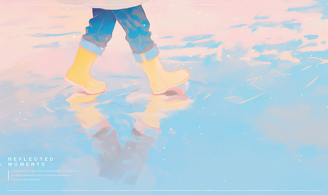 PSD 하늘색 일러스트 발 장화 신체부위 반사 걷기 하반신 다리 웅덩이 감성 파스텔 국내일러스트 신발 컨셉 모션 학용품 사람 파란색 파일형식