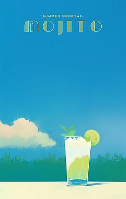 PSD 구름 하늘색 잎 일러스트 하늘 사람없음 여름 풀 칵테일잔 라임 라임모히토 국내일러스트 자연요소 식물 계절 술잔 과일 파란색 파일형식