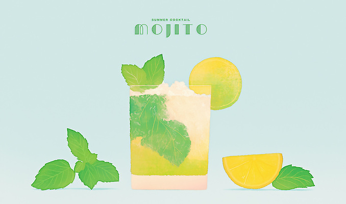 PSD 하늘색 잎 일러스트 단면 사람없음 여름 얼음 칵테일잔 레몬장식 모히토 국내일러스트 자연요소 식물 계절 술잔 장식 파란색 칵테일 레몬 파일형식