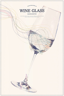 PSD 곡선 와인잔 라인일러스트 일러스트 추상 사람없음 스케치 라인아트 베이지색 국내일러스트 선 컬러 무늬 술잔 미술 파일형식